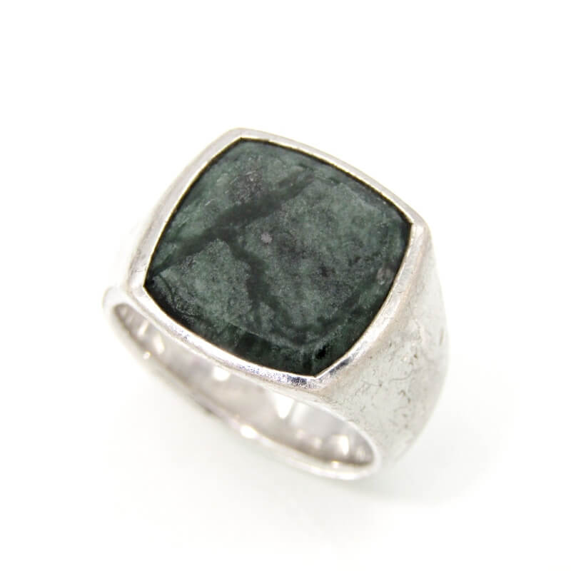 トムウッドリング Cushion Green Marble Ring #52買取